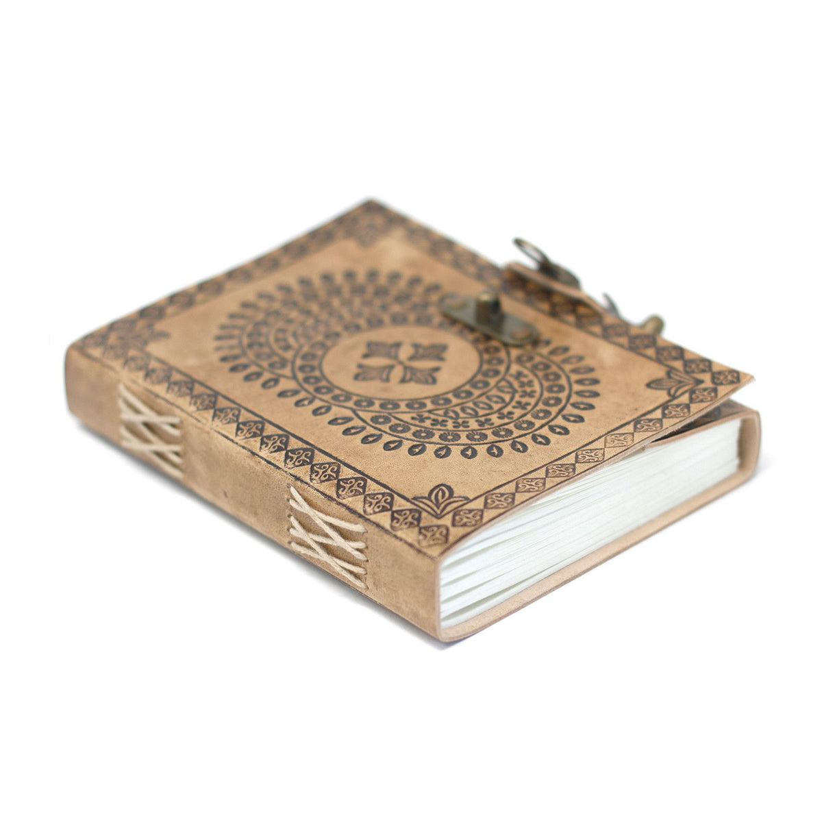 Notizbuch aus Leder – Blaues Mandala