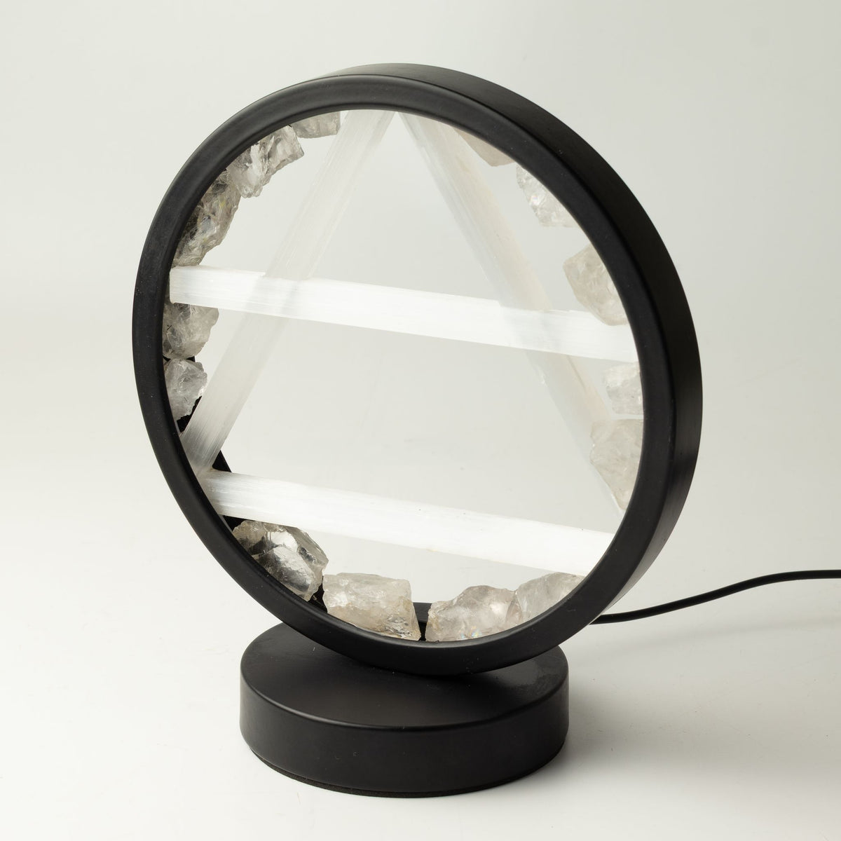 Dekorative Leuchte Halo – Kristall und Selenit · Luft