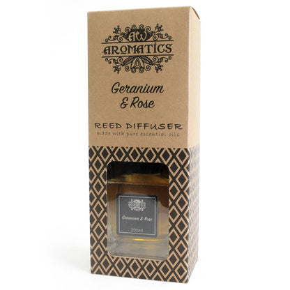 Aroma-Diffusor mit ätherischen Ölen Geranie & Rose, 200 ml