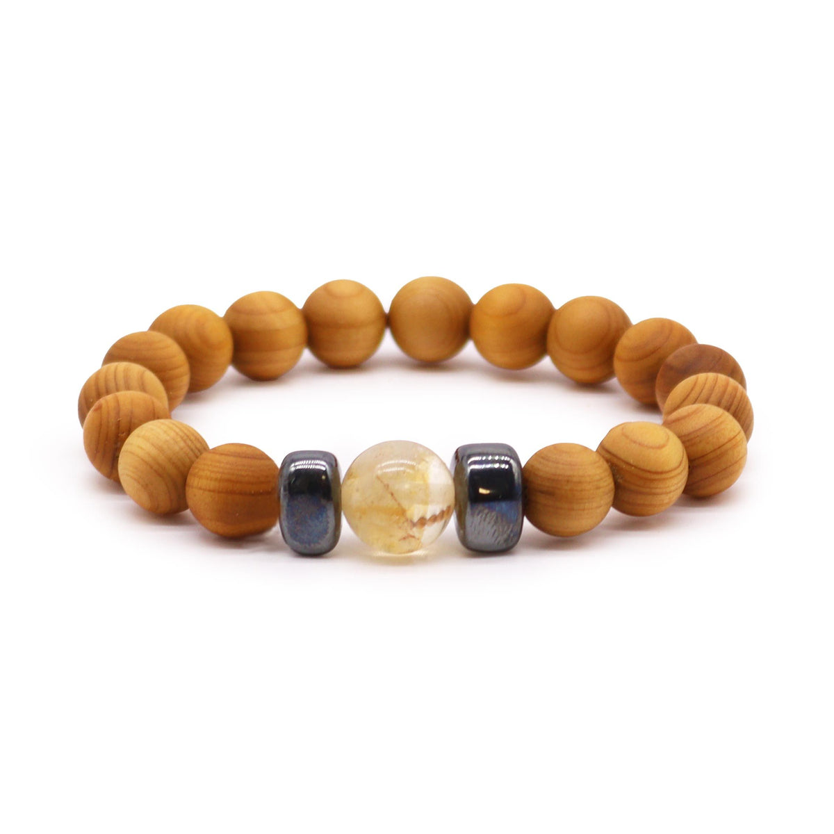 Zedernholz-Armband für das Solarplexus-Chakra mit Citrin