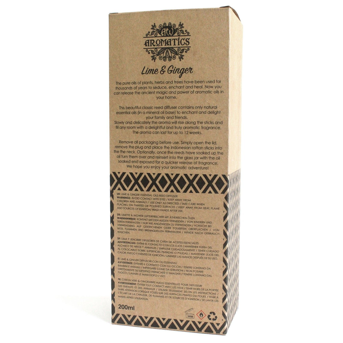 Aroma-Diffusor mit ätherischen Ölen Limette & Ingwer, 200 ml