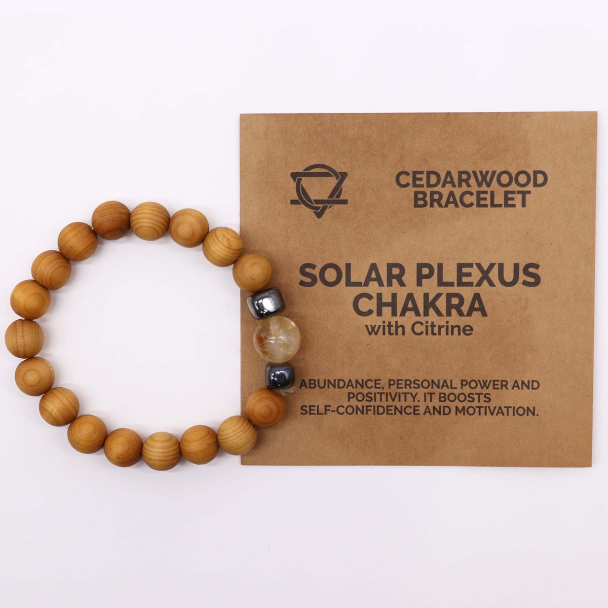Zedernholz-Armband für das Solarplexus-Chakra mit Citrin