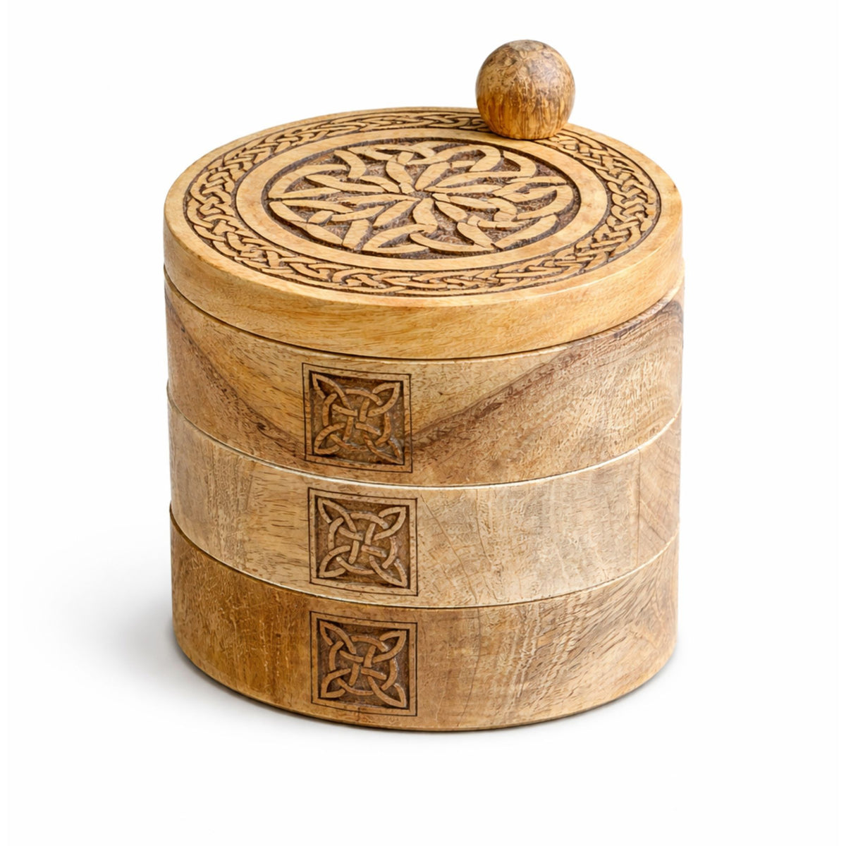 Drehbare Box mit drei Ebenen – keltisches Motiv.