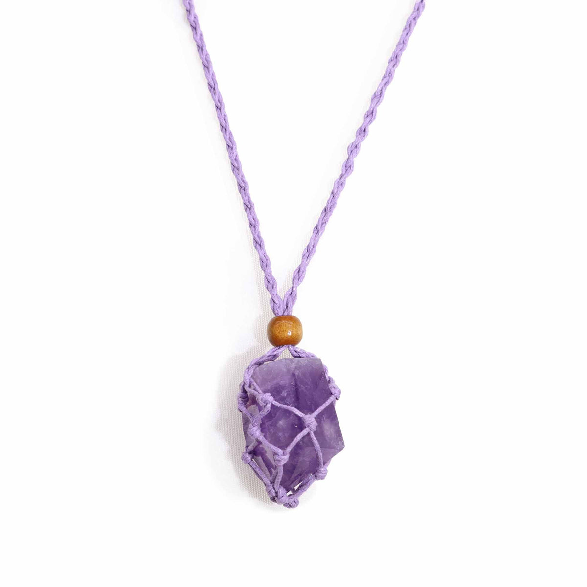 Mineral-Anhänger-Kordel, 45 cm – Lila