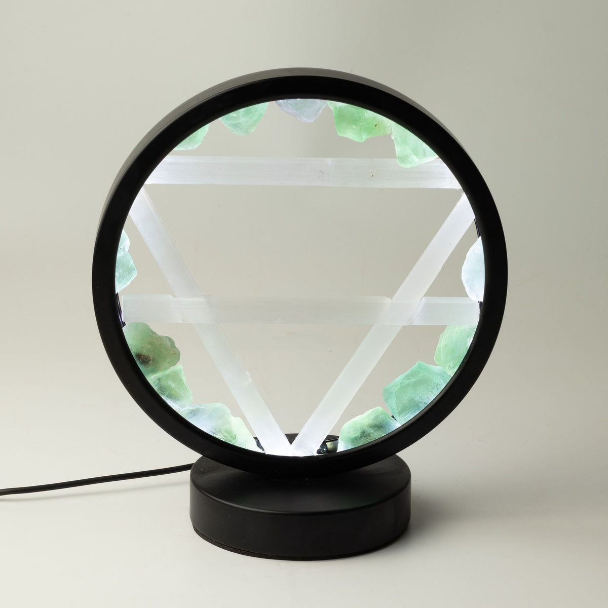 Dekorative Leuchte Halo – Aventurin und Selenit · Erde