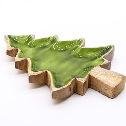 Emaillierte Schale in Baumform 25 x 19 cm