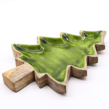 Emaillierte Schale in Baumform 25 x 19 cm