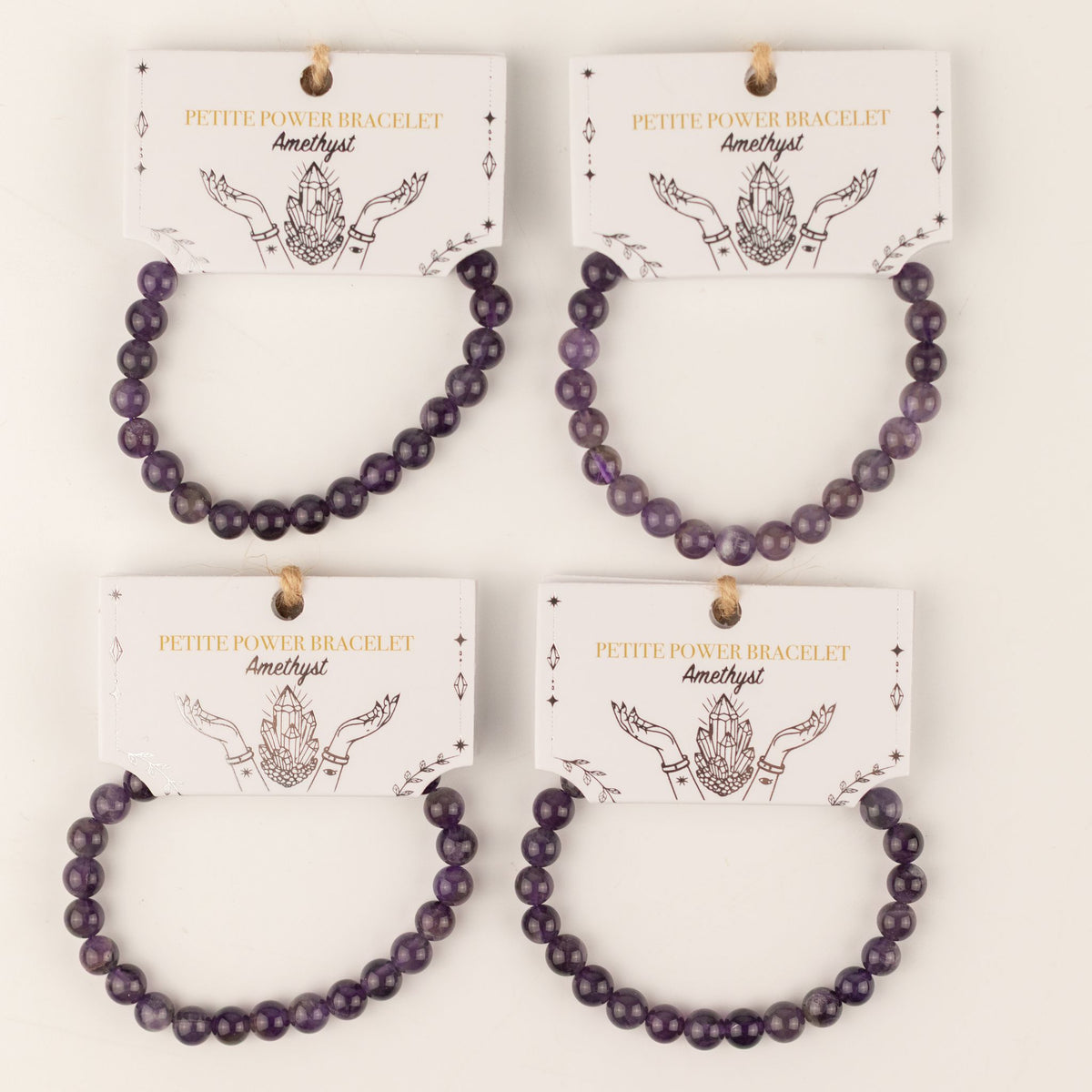 Zartes Mineralien-Armband „Petite“ – Amethyst, 6 mm