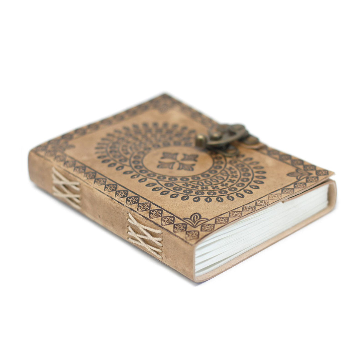 Notizbuch aus Leder – Blaues Mandala