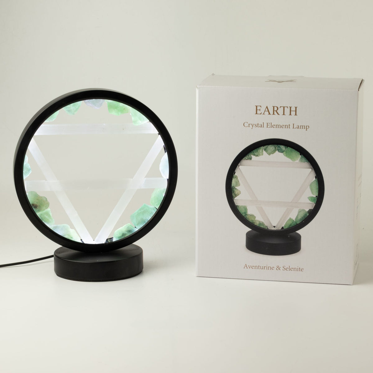 Dekorative Leuchte Halo – Aventurin und Selenit · Erde