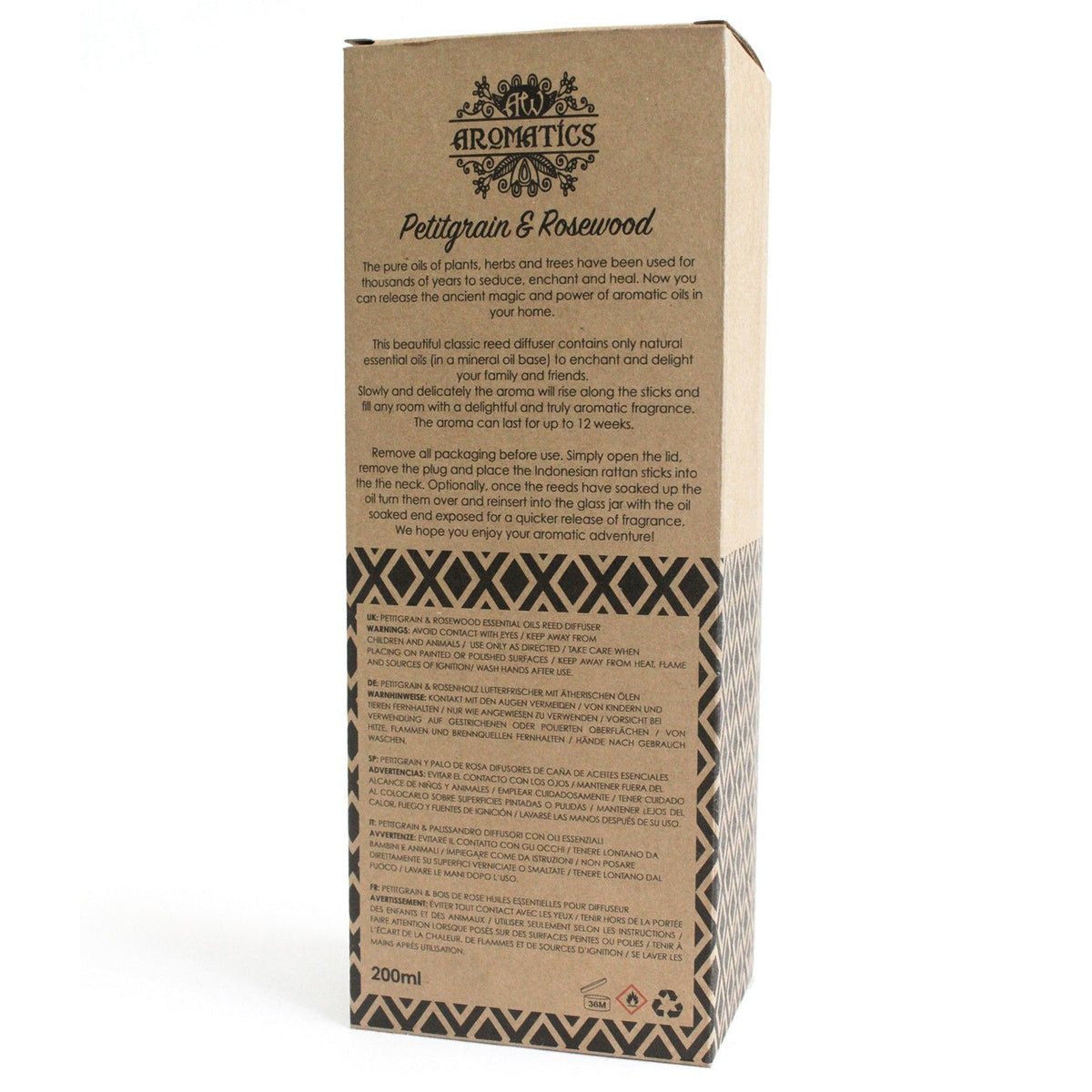 Aroma-Diffusor mit ätherischen Ölen Petitgrain & Rosenholz, 200 ml