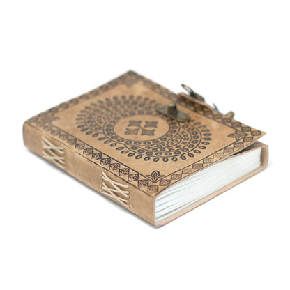 Notizbuch aus Leder – Blaues Mandala
