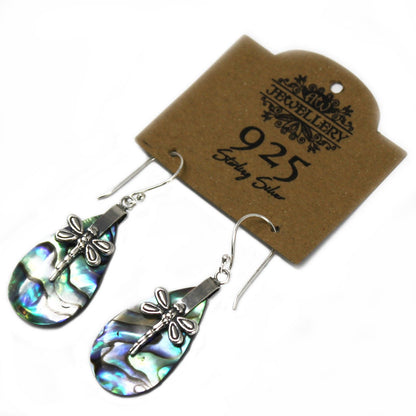 Ohrringe aus Muschel und Silber – Libellen – Abalone