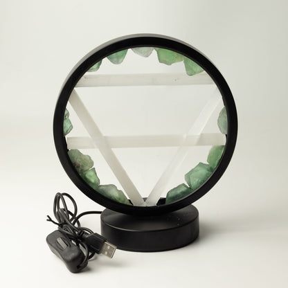 Dekorative Leuchte Halo – Aventurin und Selenit · Erde