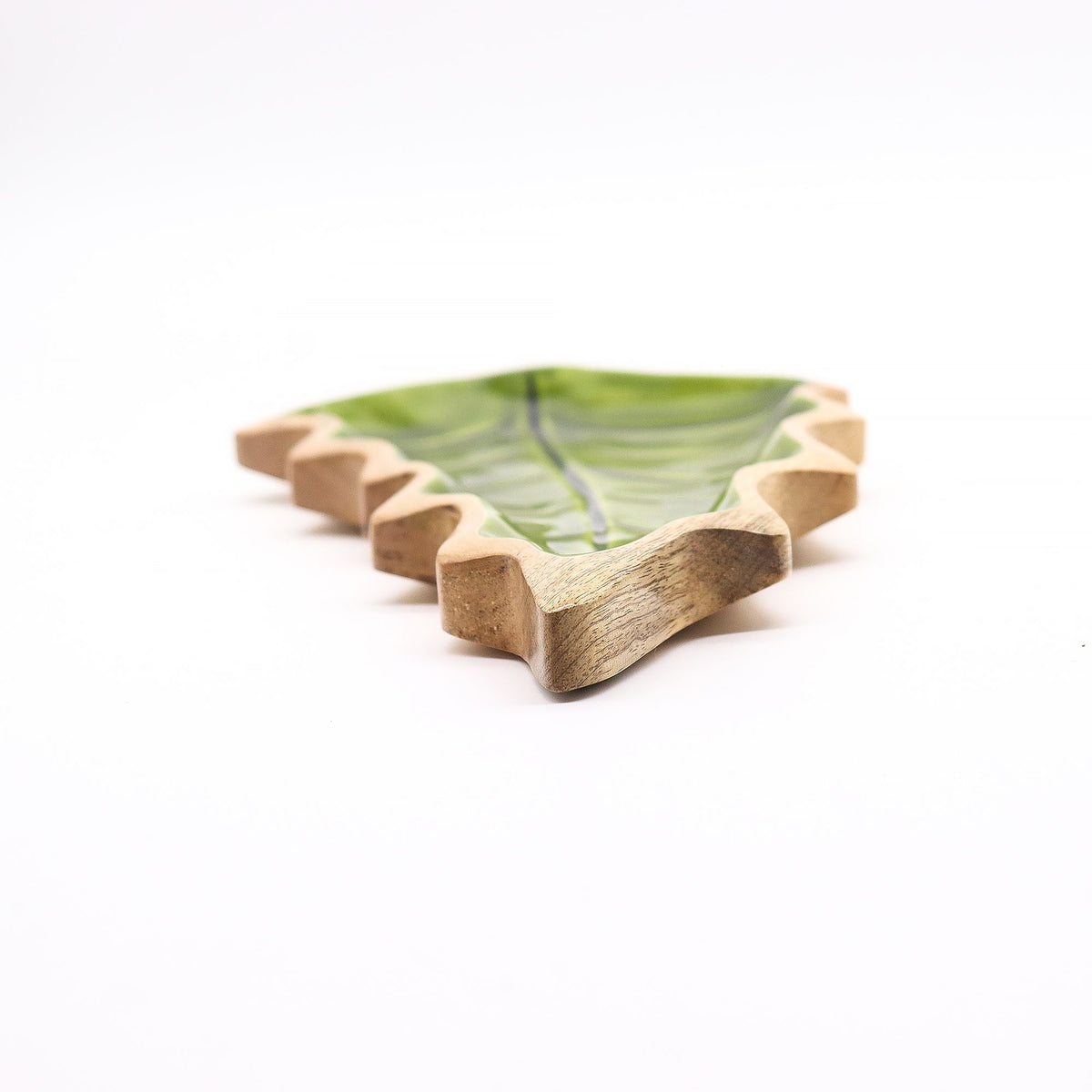 Emaillierte Schale in Blattform – 33 x 17 cm