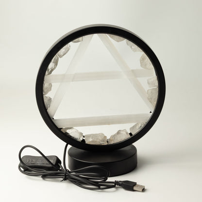 Dekorative Leuchte Halo – Kristall und Selenit · Luft