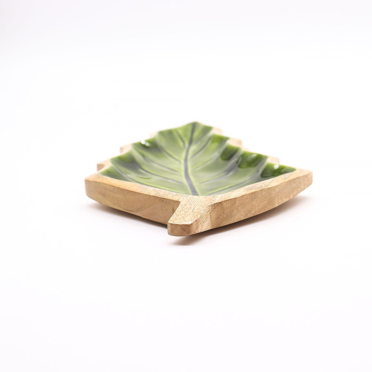 Emaillierte Schale in Blattform – 33 x 17 cm