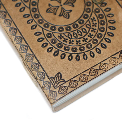 Notizbuch aus Leder – Blaues Mandala