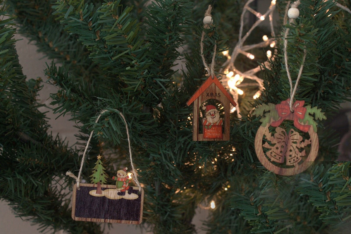 3er-Pack Weihnachtsdeko aus Holz – Glocke