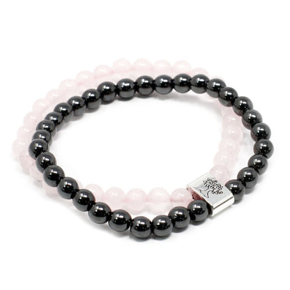 Magnetisches Edelsteinarmband - Rosenquarz