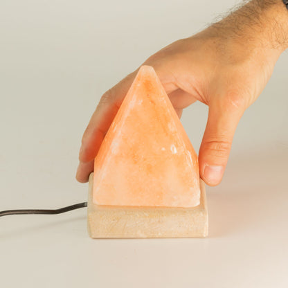 USB-Salzlampe Pyramide, 9 cm – weißes Licht