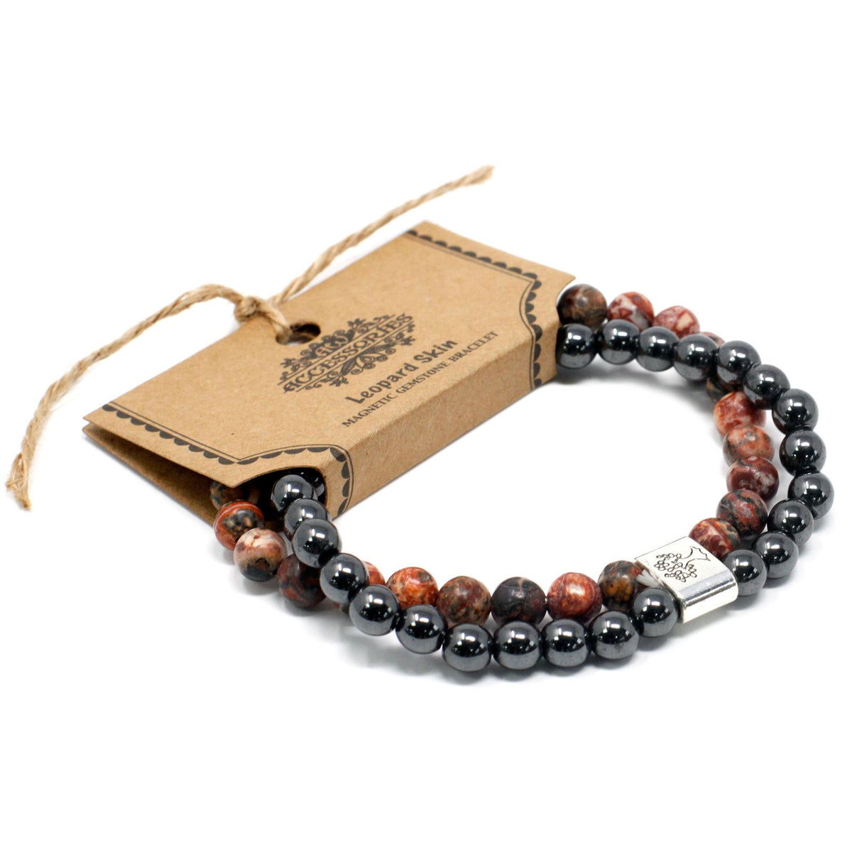 Magnetisches Edelsteinarmband – Leopardenjaspis