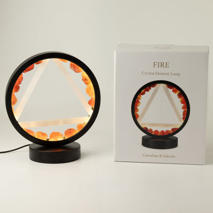 Dekorative Lampe Halo – Karneol und Selenit · Feuer