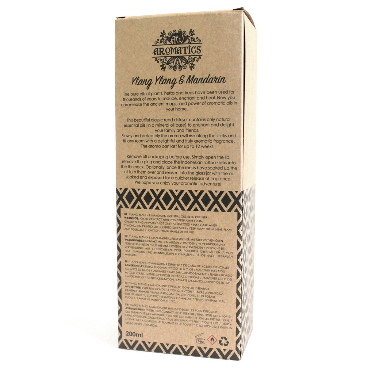 Aroma-Diffusor mit ätherischen Ölen Ylang-Ylang & Mandarine, 200 ml