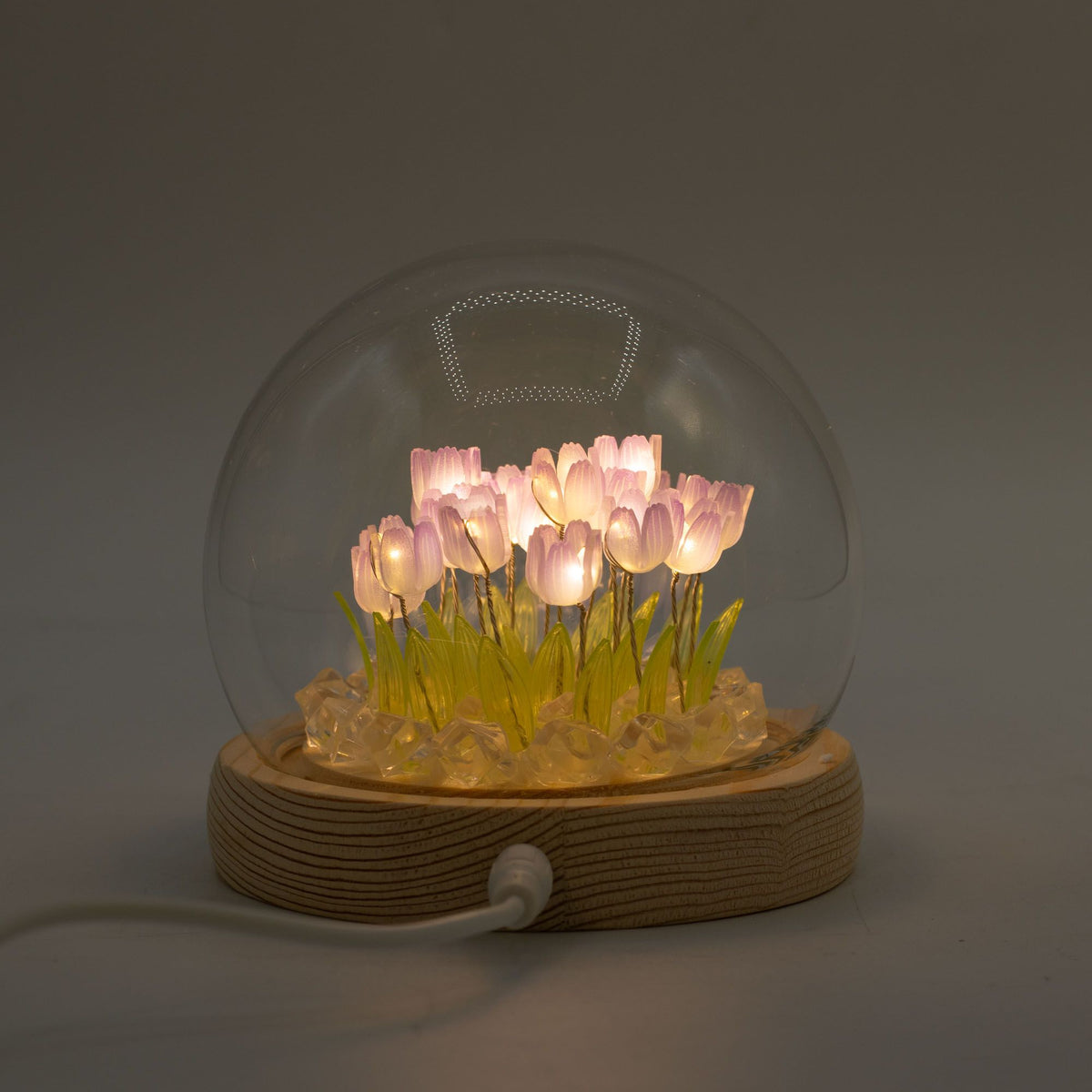Lichtdekoration unter Glas – Tulpen · USB