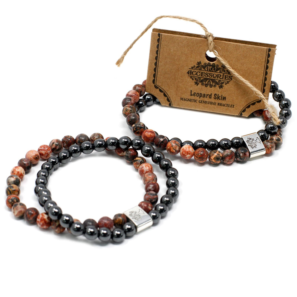 Magnetisches Edelsteinarmband – Leopardenjaspis