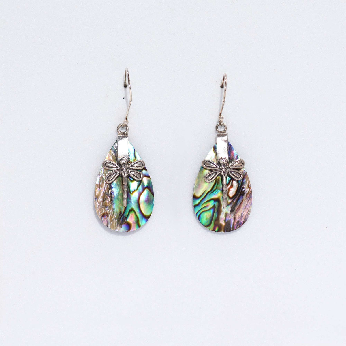 Ohrringe aus Muschel und Silber – Libellen – Abalone