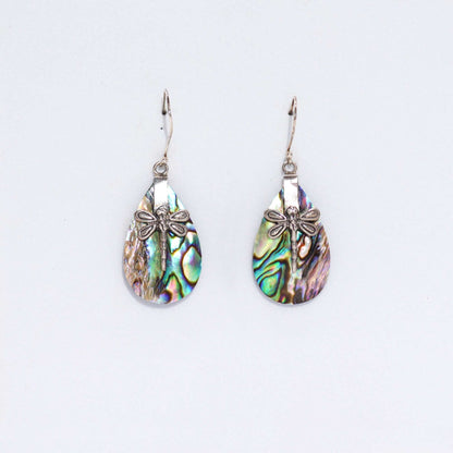 Ohrringe aus Muschel und Silber – Libellen – Abalone