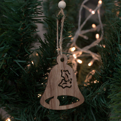 3er-Pack Weihnachtsdeko aus Holz – Glocke