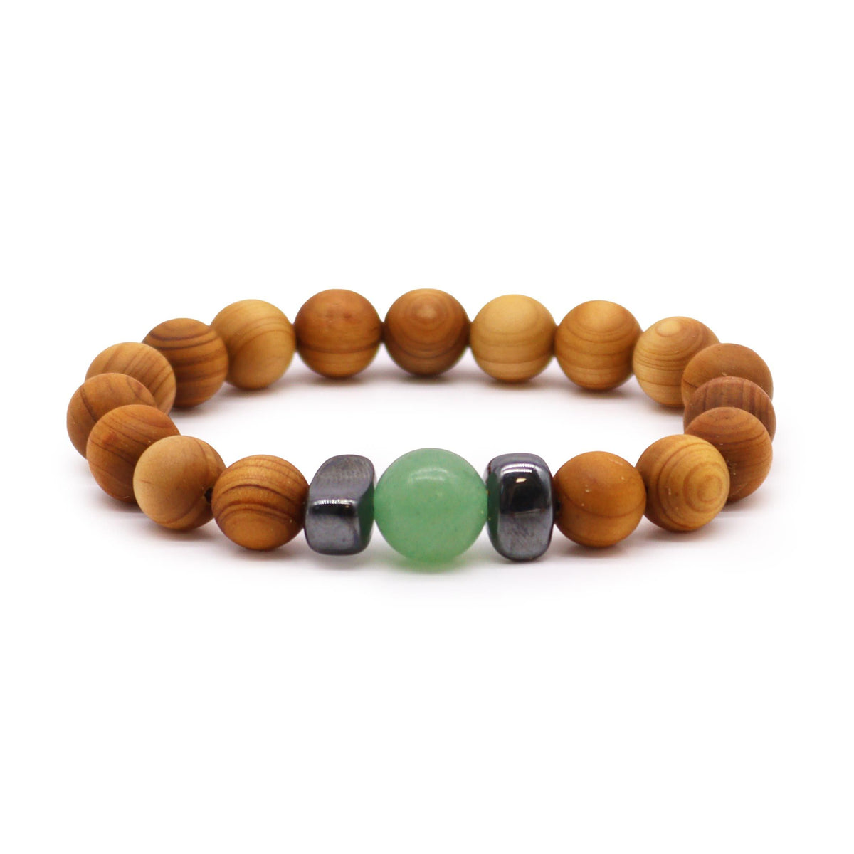 Sakralchakra-Armband aus Zedernholz mit Aventurin