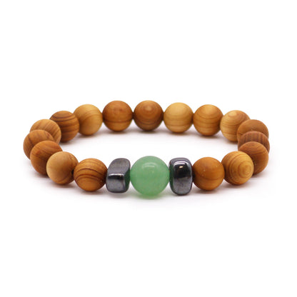 Sakralchakra-Armband aus Zedernholz mit Aventurin