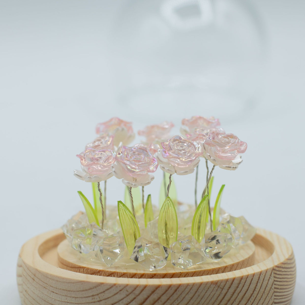 Lichtdekoration unter Glas – Rosa Rosen · USB