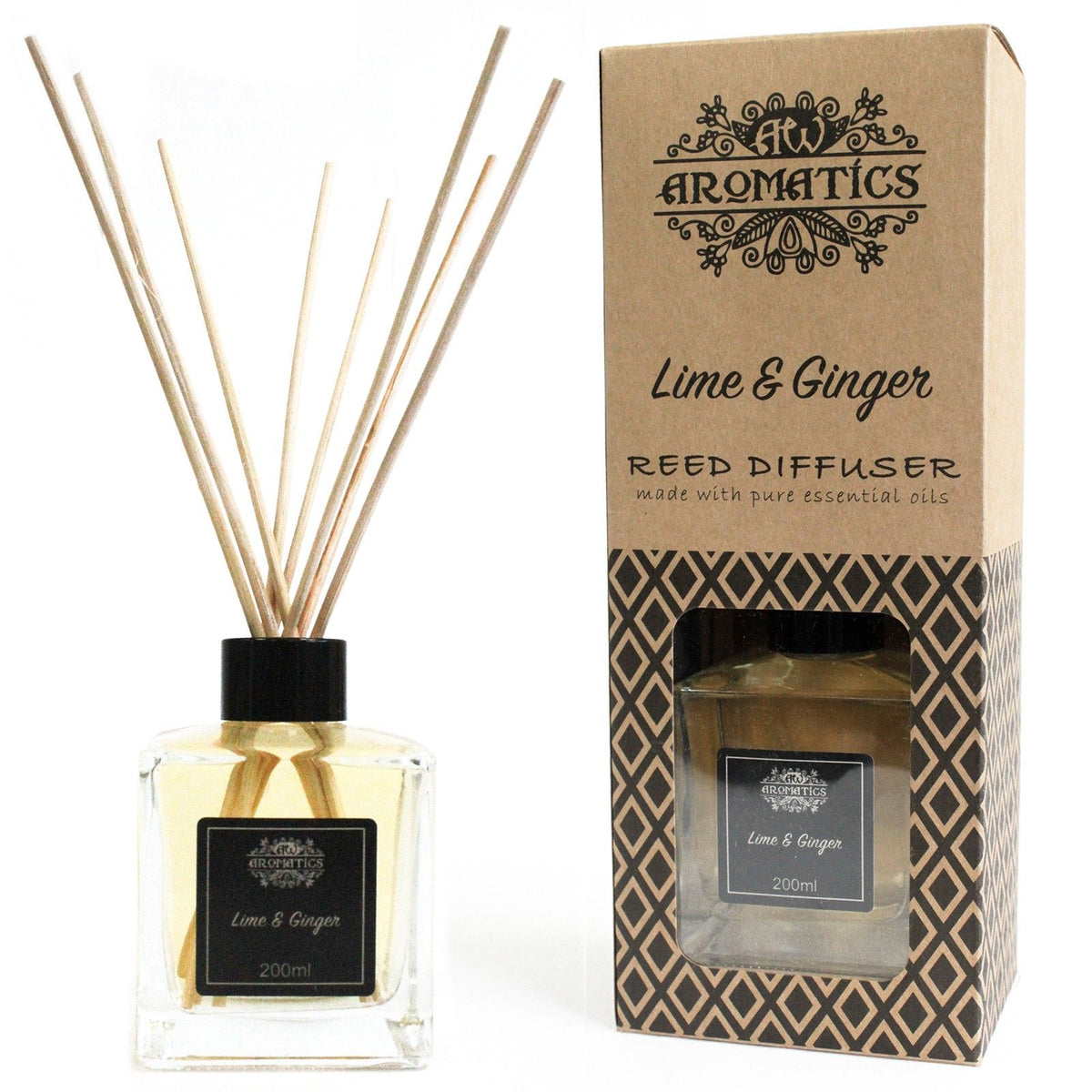 Aroma-Diffusor mit ätherischen Ölen Limette & Ingwer, 200 ml