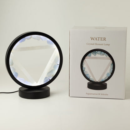 Dekorative Lampe Halo – Aquamarin und Selenit · Wasser