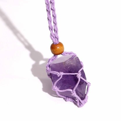 Mineral-Anhänger-Kordel, 45 cm – Lila