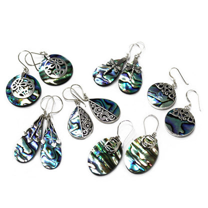 Ohrringe aus Muschel und Silber – Frösche – Abalone