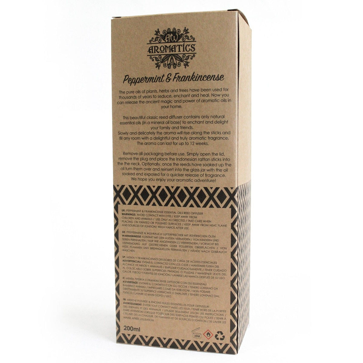 Aroma-Diffusor mit ätherischen Ölen Pfefferminze & Weihrauch, 200 ml