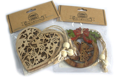 3er-Pack Weihnachtsdeko aus Holz – Glocke