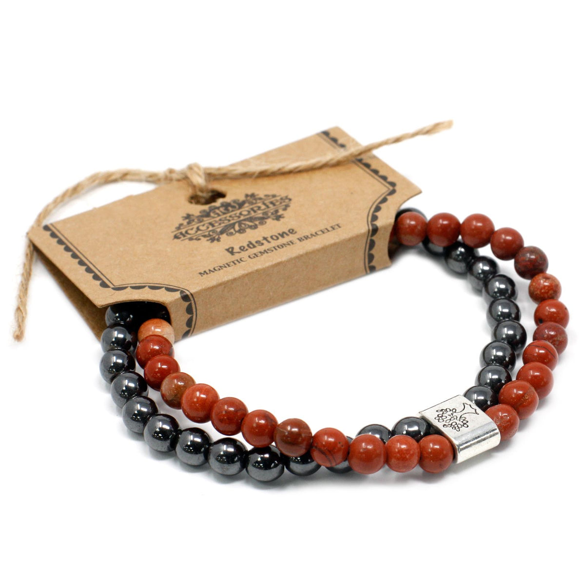 Magnetisches Edelsteinarmband – Roter Stein