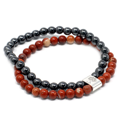 Magnetisches Edelsteinarmband – Roter Stein
