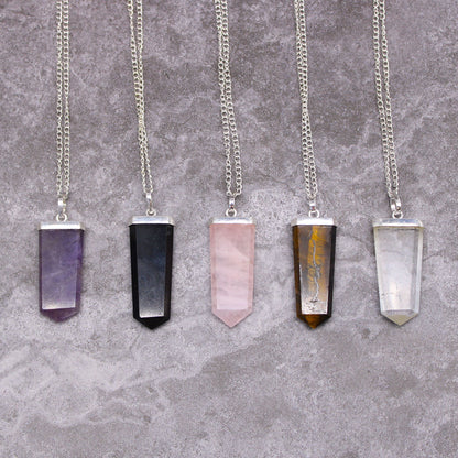 Flacher Bleistift-Anhänger – Amethyst