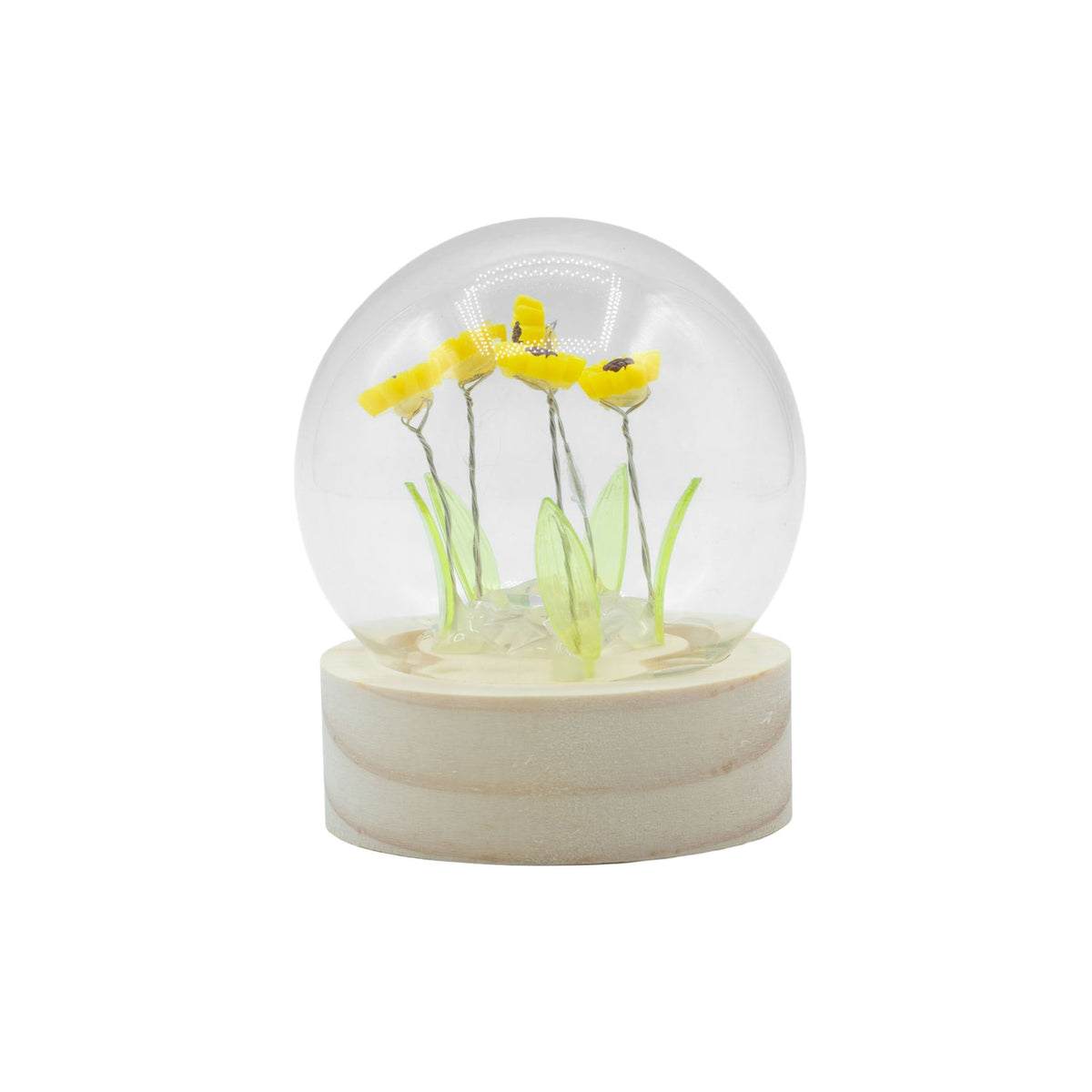 Lichtdekoration unter Glas – Sonnenblume · Batteriebetrieben