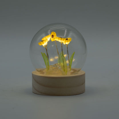Lichtdekoration unter Glas – Sonnenblume · Batteriebetrieben