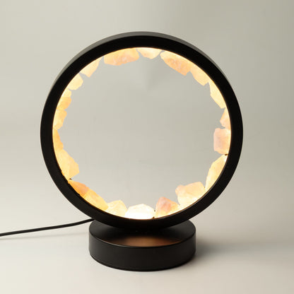 Dekorative Halo-Lampe mit Rosenquarz – Zen-Körper