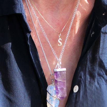 Flacher Bleistift-Anhänger – Amethyst