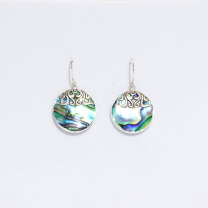 Ohrringe aus Muschel und Silber – Klassische Scheibe – Abalone